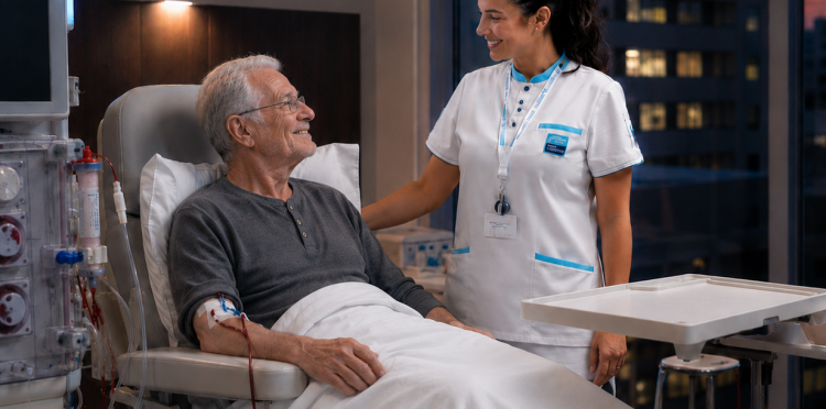 Les Cliniques de l’Europe, site Ste-Elisabeth à Uccle (Bruxelles), proposent, dès le 14 juin 2026, un nouveau service de dialyse en soirée. Cette nouvelle organisation permet aux patients atteints d’insuffisance rénale de bénéficier d’une dialyse flexible à Bruxelles, adaptée à leur vie personnelle et professionnelle.